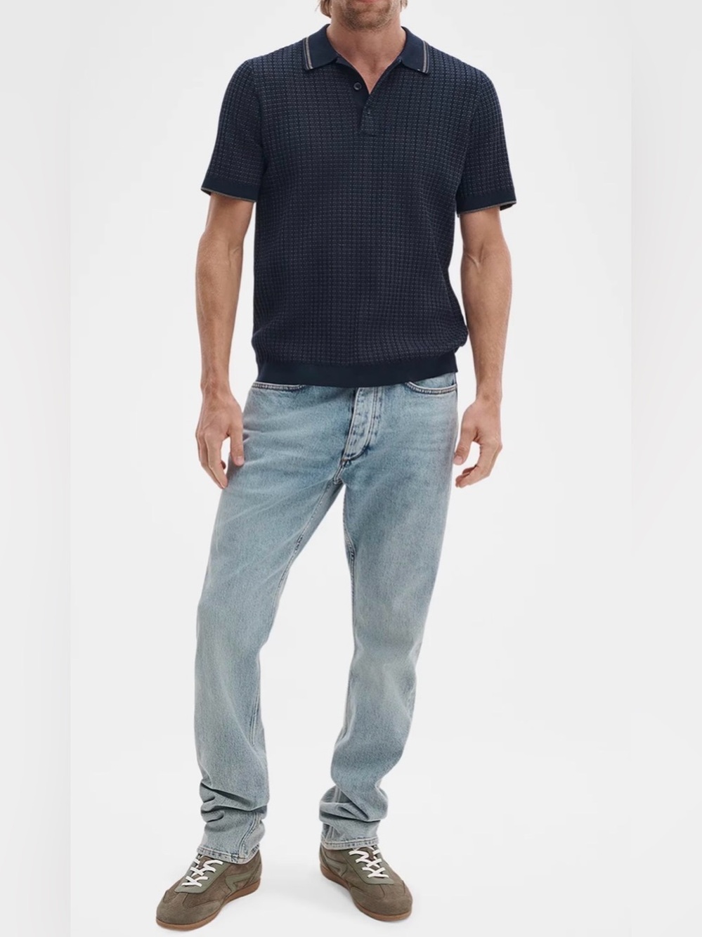 rag & bone harvey Rib-knit Polo - Picture 4 of 4